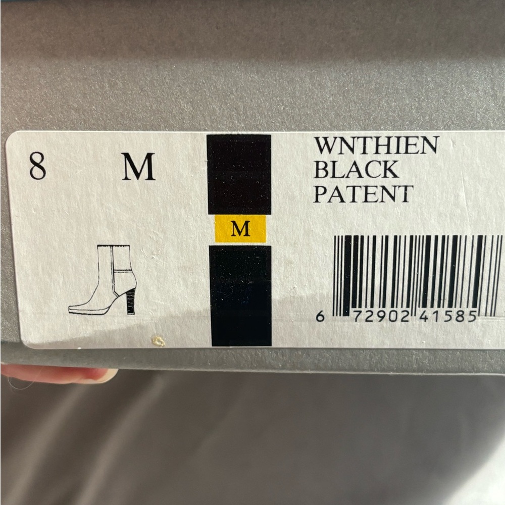 Nine West patent leather boots, 3” heel and inside zipper. NEVER WORN WITH BOX - Picture 8 of 8